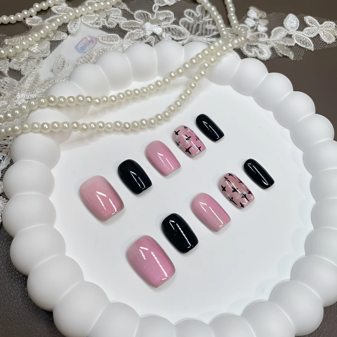 A0950『豆沙紫粉』甜美可爱豆沙紫猫光十字星芒纹手工制作穿戴甲