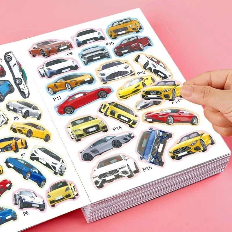 儿童汽车贴纸书3到6岁卡通交通贴画书粘贴纸男孩益智早教启蒙玩具
