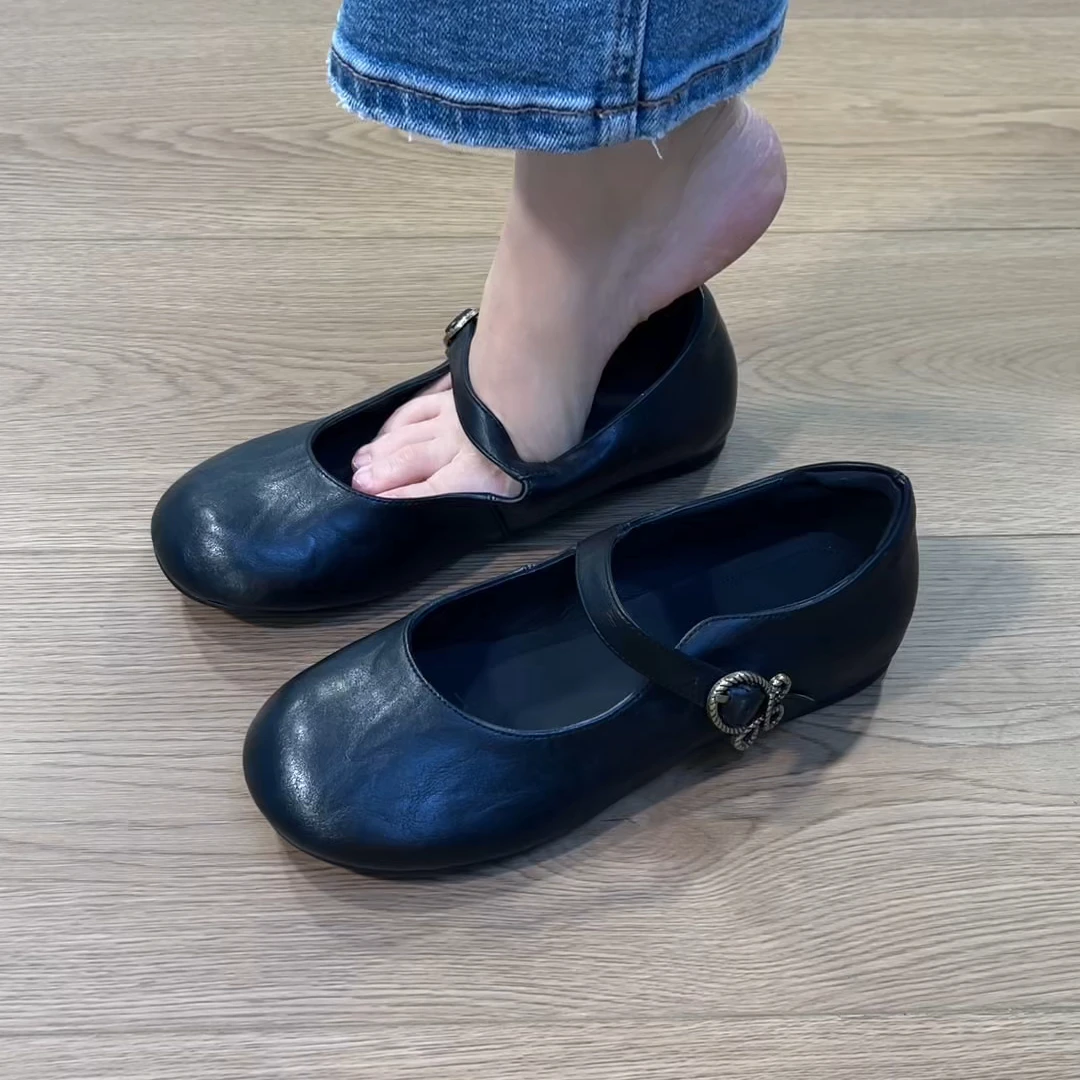 单鞋平底2025秋季爆款复古玛丽珍芭蕾舞单鞋设计优雅单鞋女款春秋