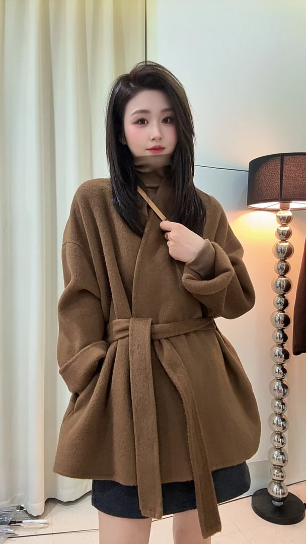 QIANRH-1516韩系英伦风羊毛大衣千金风常规秋冬外套