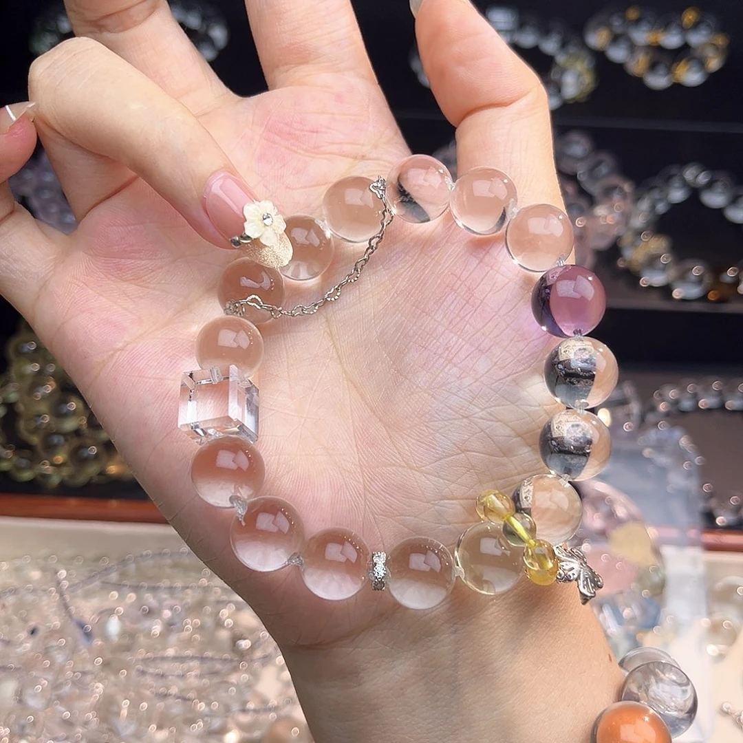 水晶手链未镶嵌12白水➕紫加方糖