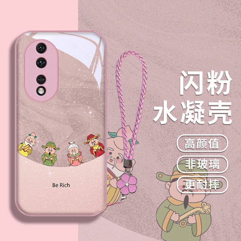 趣味财神适用华为荣耀80手机壳honor80pro防摔80se女款可爱80GT水