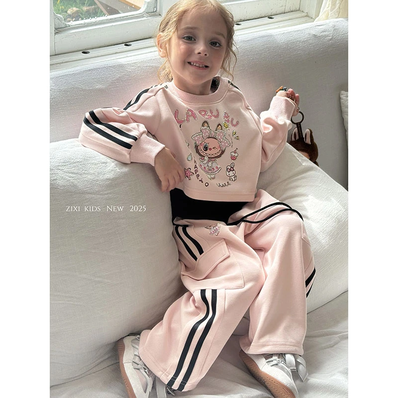 【小王专属】女童背心卫衣套装新款休闲运动儿童三件套25Q005