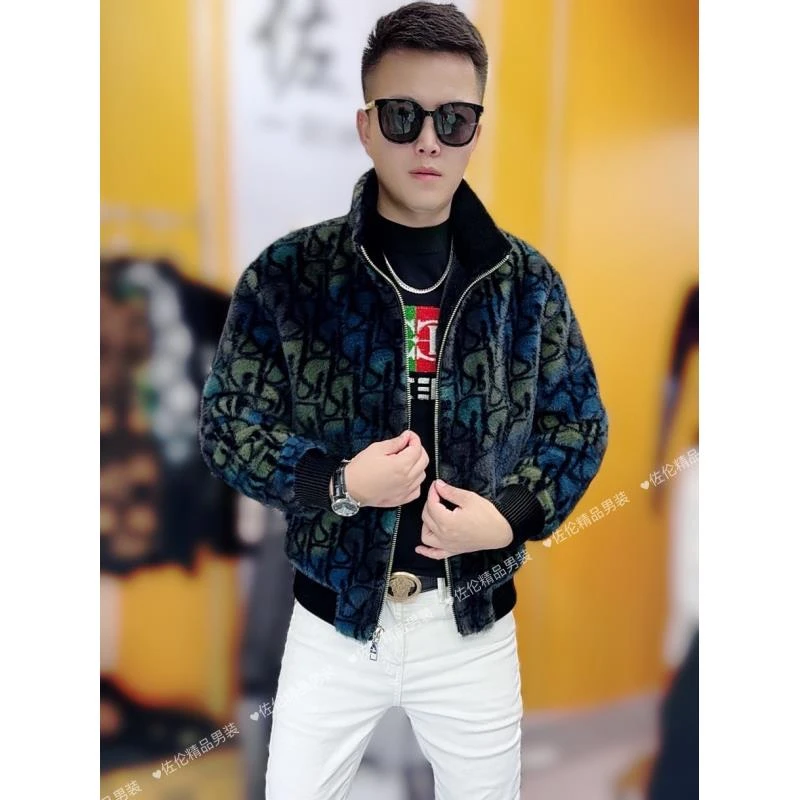 冬季新款时尚潮流立领男士修身外套8893