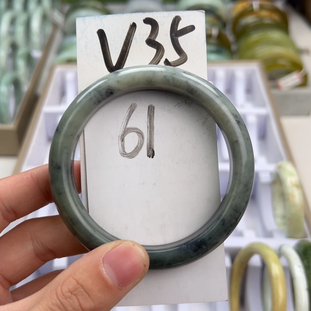 岫玉手镯未镶嵌天然岫玉微瑕