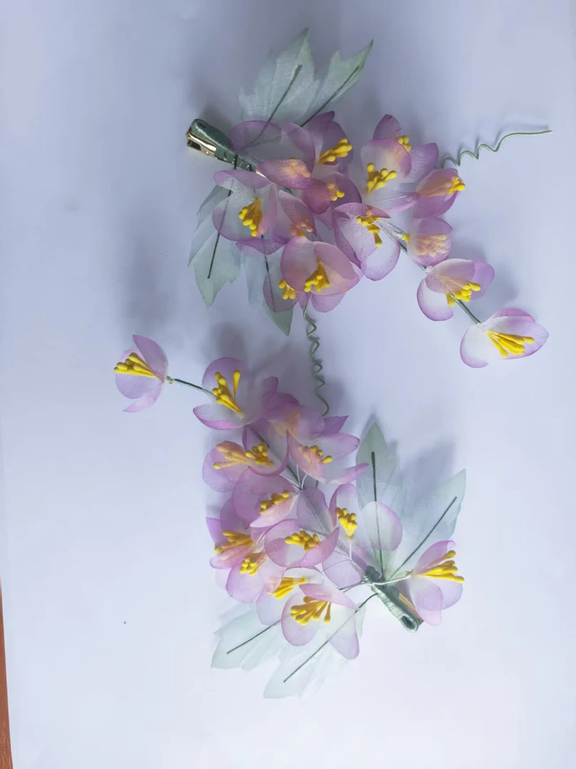 梦幻/枝樱暖发夹 手工汉服配饰超仙花神烫花仙气簪发女