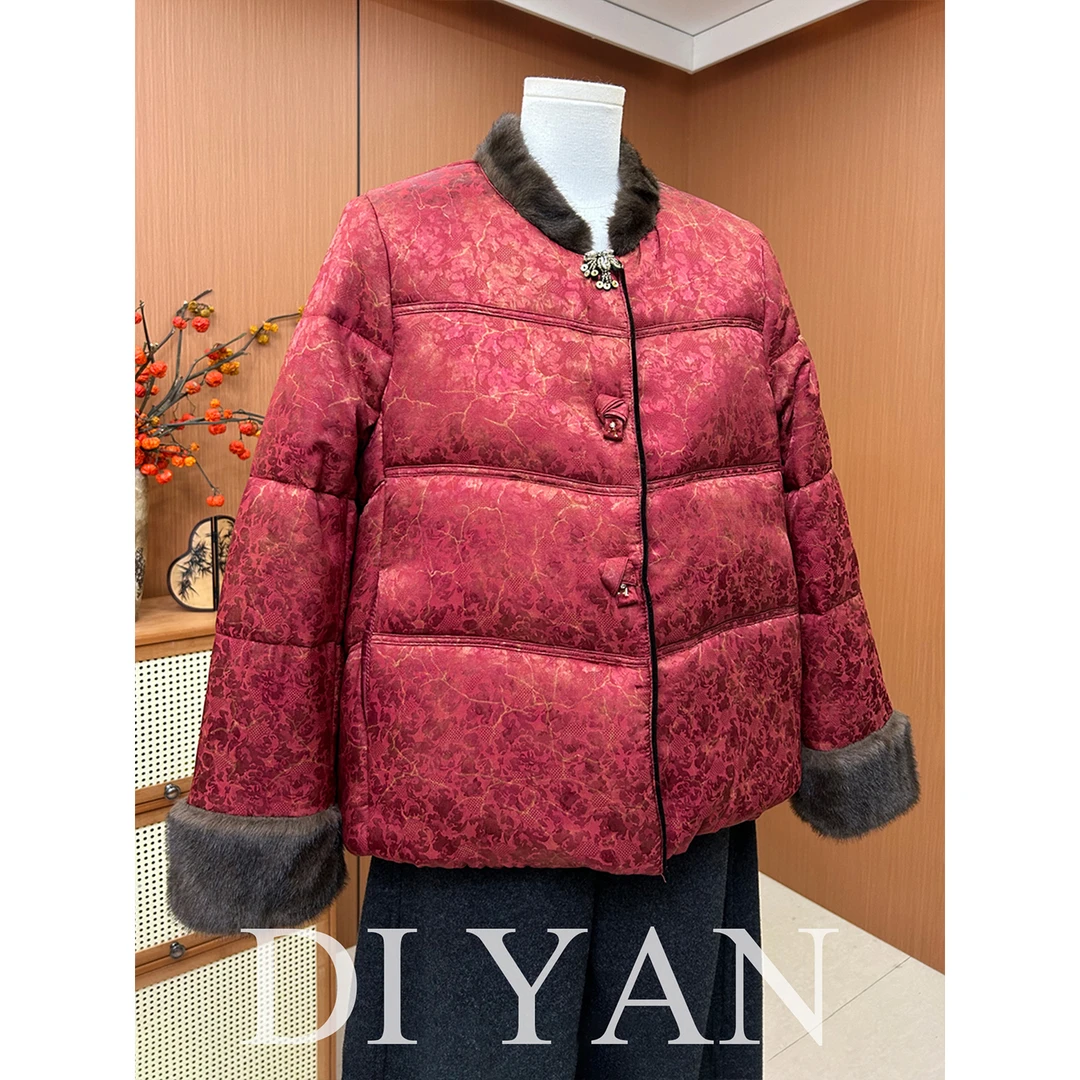 妈妈冬装新中式国风棉袄2025新款中年女冬季外套保暖加厚羽绒棉服