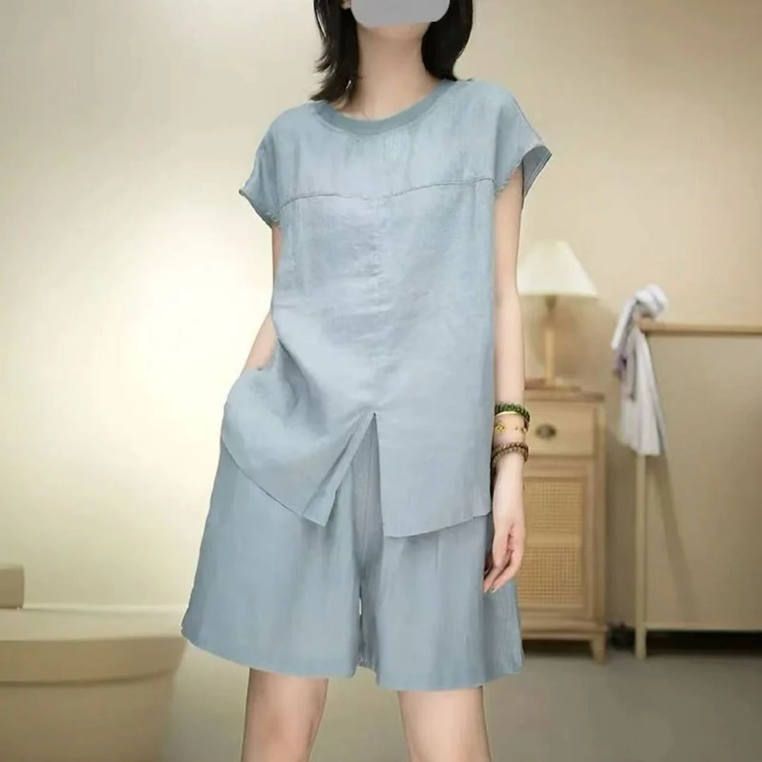 2025新款休闲风原宿风时尚套装短袖时尚夏季清冷新中式