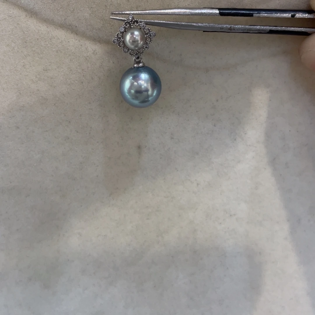 18K金镶嵌海水珍珠吊坠(不含链)