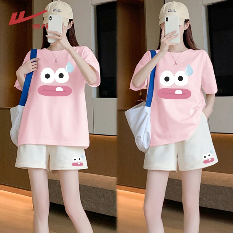 Warrior/回力夏季2025新款运动套装多巴胺风格短袖套装女装夏装