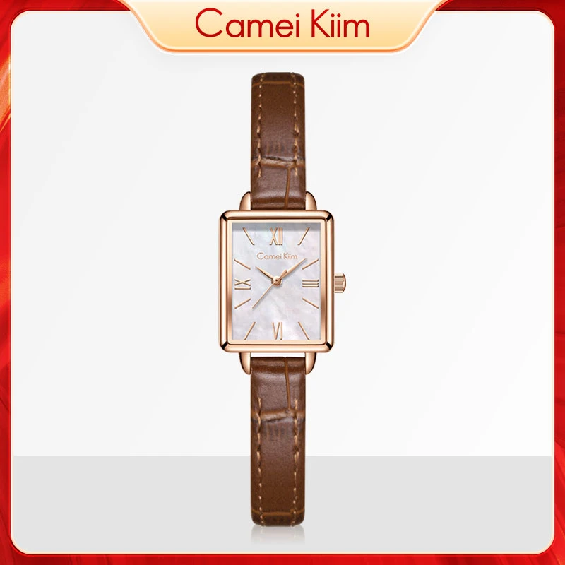 正品名牌手表百搭时尚女士表百搭小方表学生礼物买表黑金小方糖