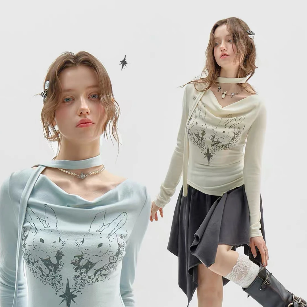 （小水小屋）秋冬靓妹长袖扣号链接辣妹