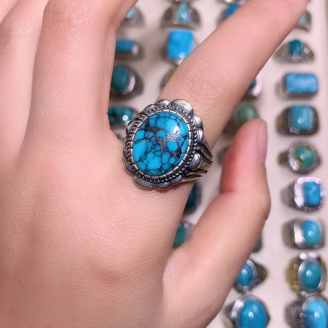 绿松石银S925镶嵌挂件