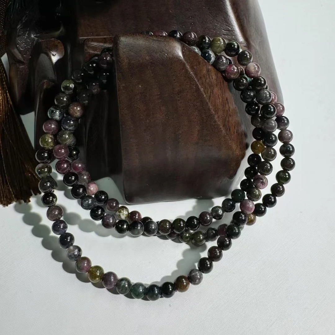 [水晶研究员] 天然黑碧玺多圈手串 Z84 多样性发其一