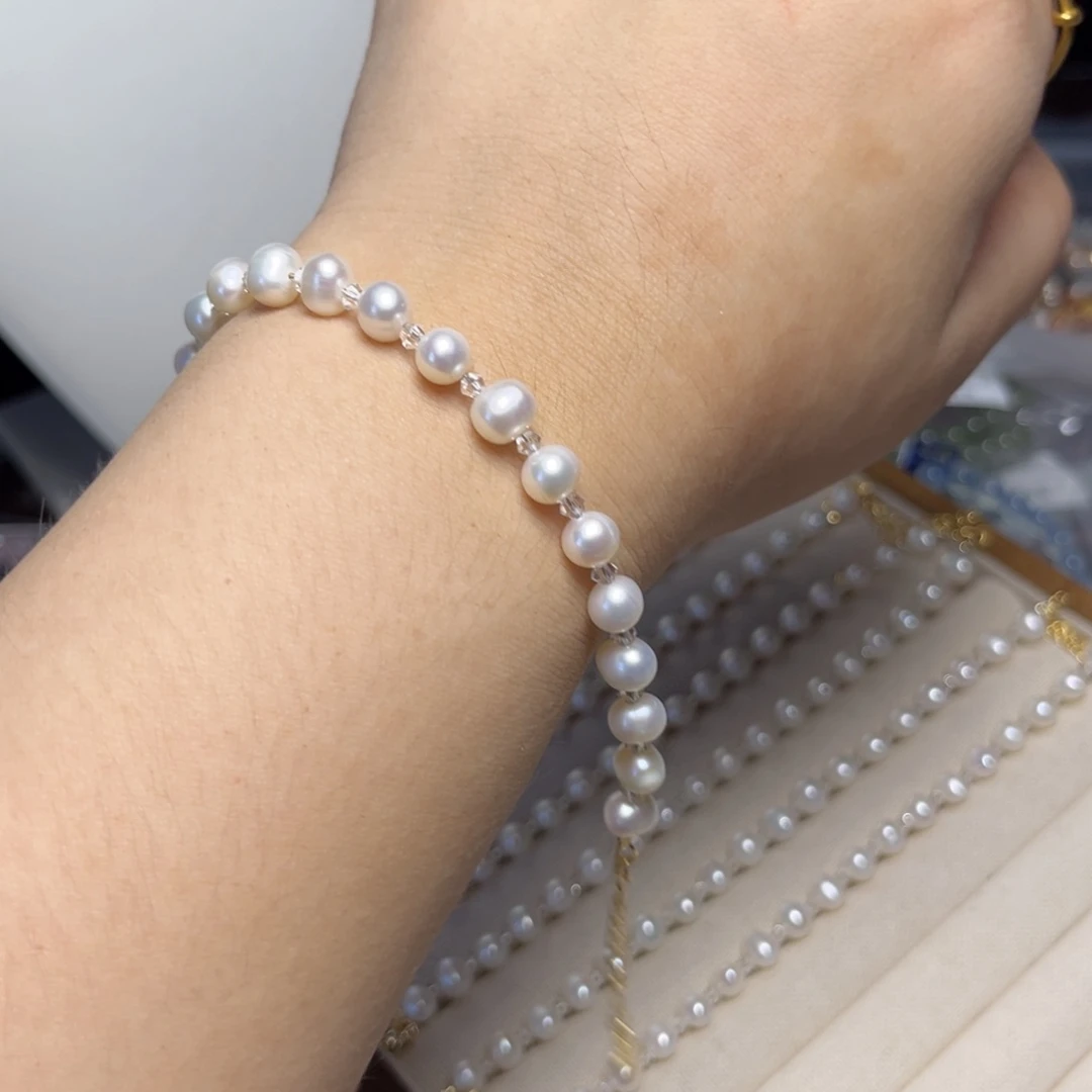 淡水珍珠手绳合金