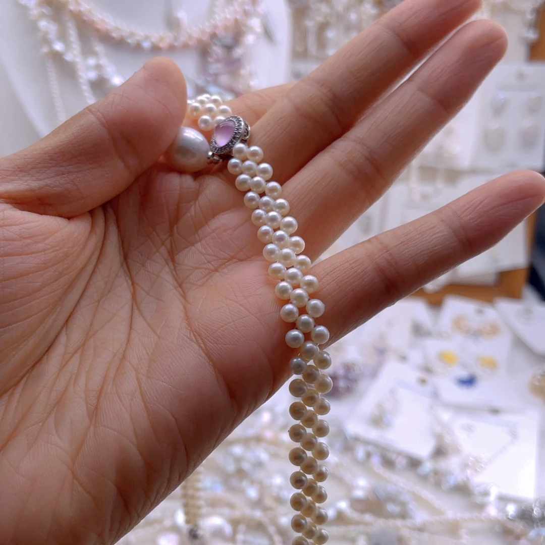 未镶嵌淡水珍珠耳饰L**?项链