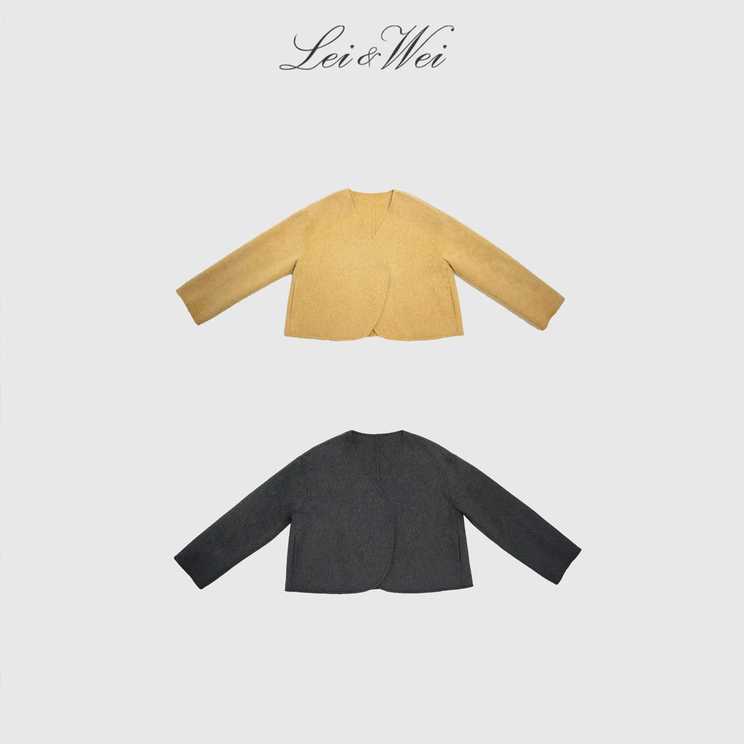 寻觅态度100羊毛短款大衣