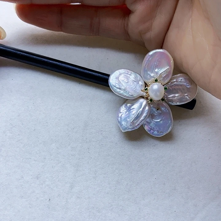 淡水珍珠耳饰银S925镶嵌