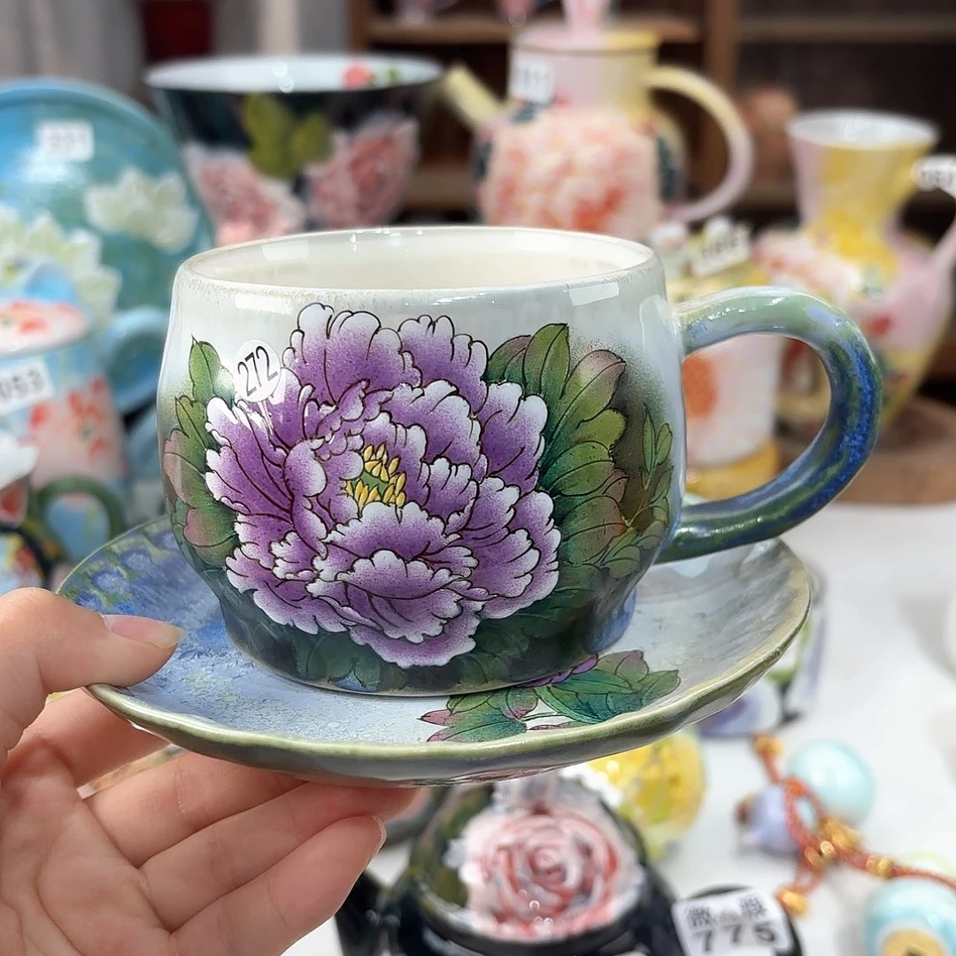 景德镇手绘高温釉下彩陶瓷茶具