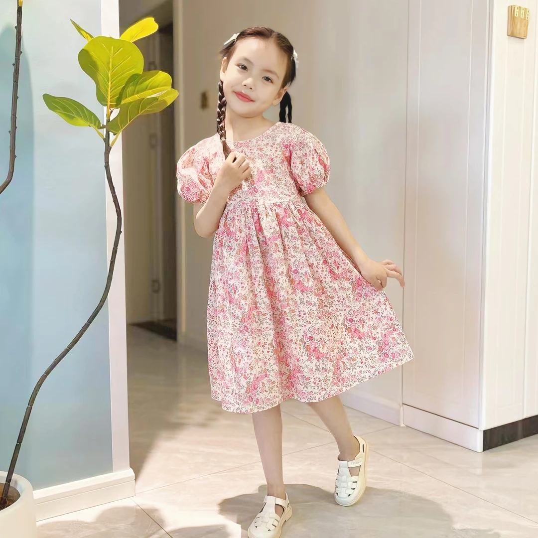女童连衣裙夏季童装裙2025新款洋气碎花裙子儿童韩版纯棉公主裙
