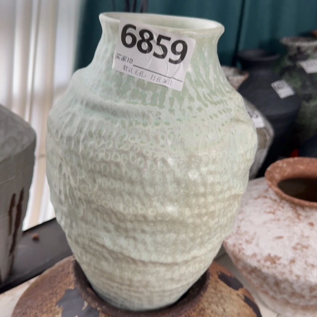 莲****摆件景德镇高温花瓶编码6859默认无孔