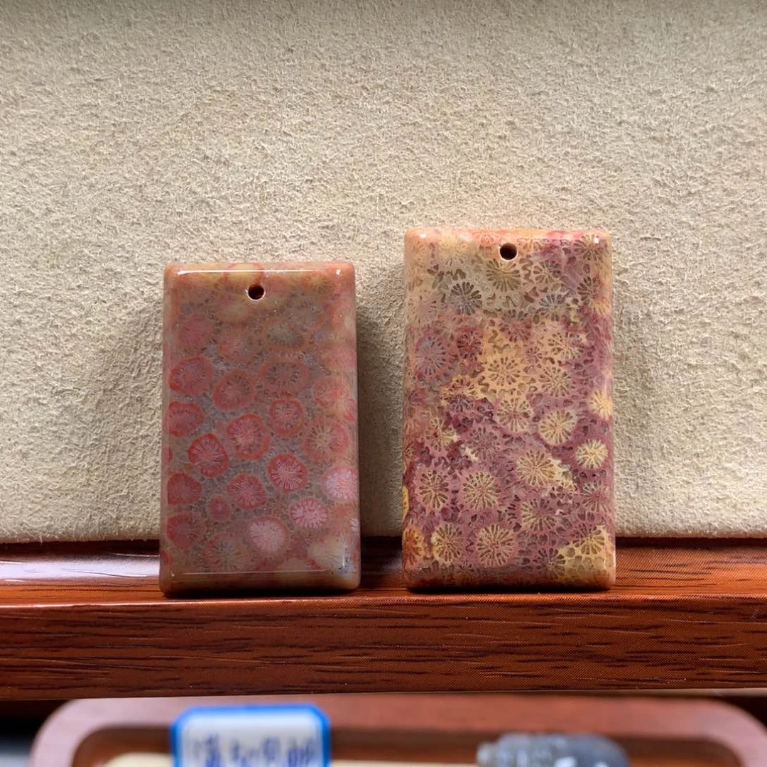 未镶嵌吊坠漏40/个，可挑。04硅化珊瑚（珊瑚玉）