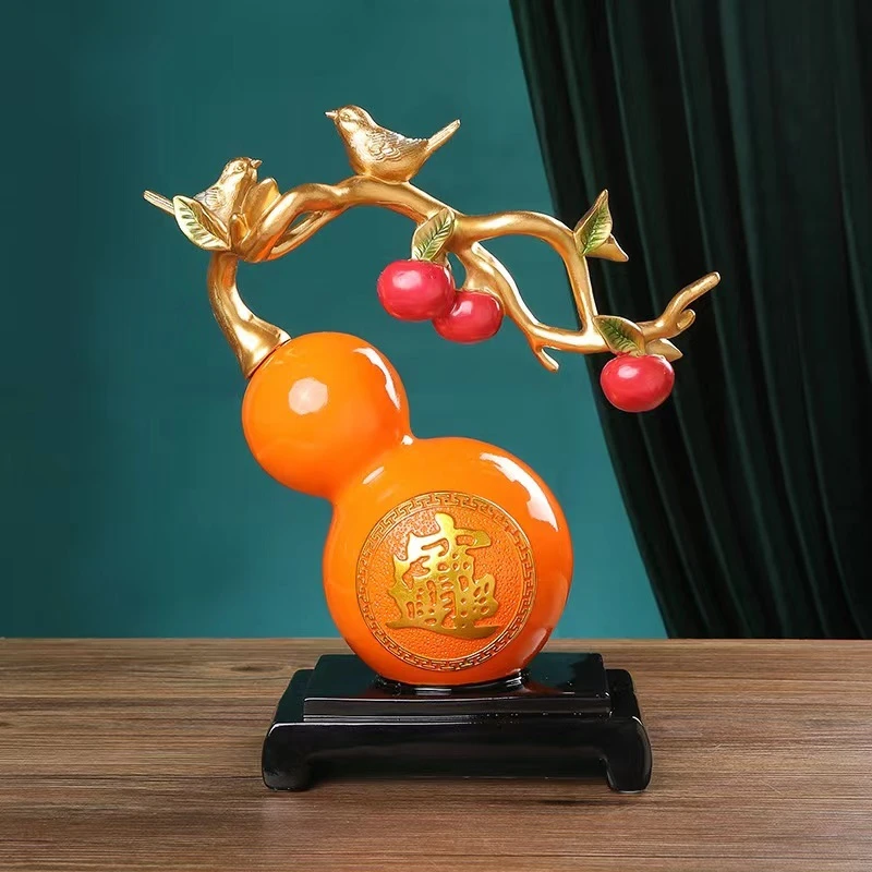 万事如意树脂葫芦摆件新中式家居客厅新房乔迁装饰树脂摆件
