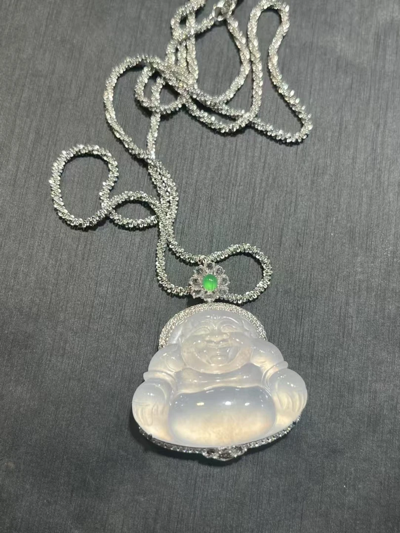 18k金镶嵌白冰佛，时尚潮流明星同款大佛公