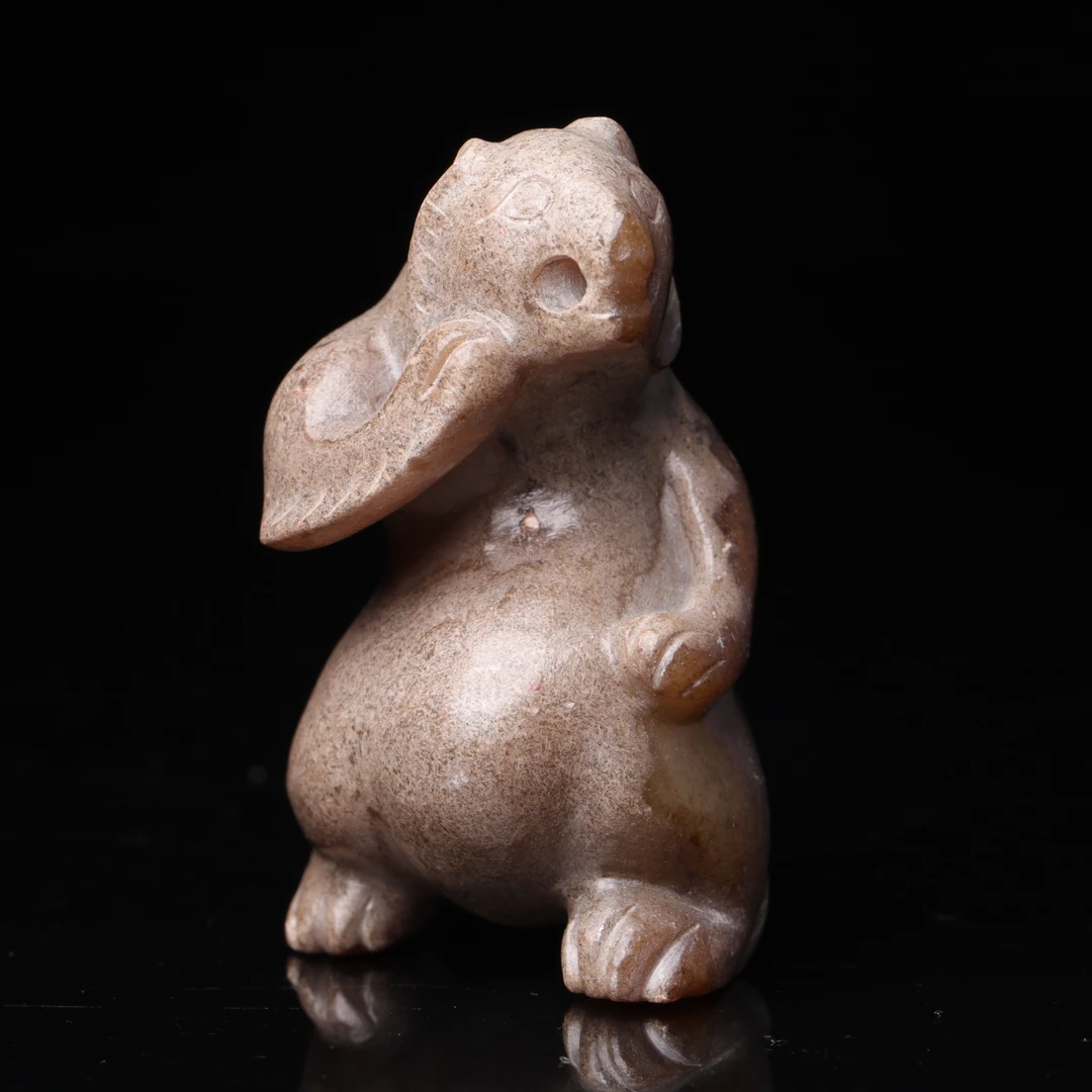 旧藏和田玉玉熊花件-NX