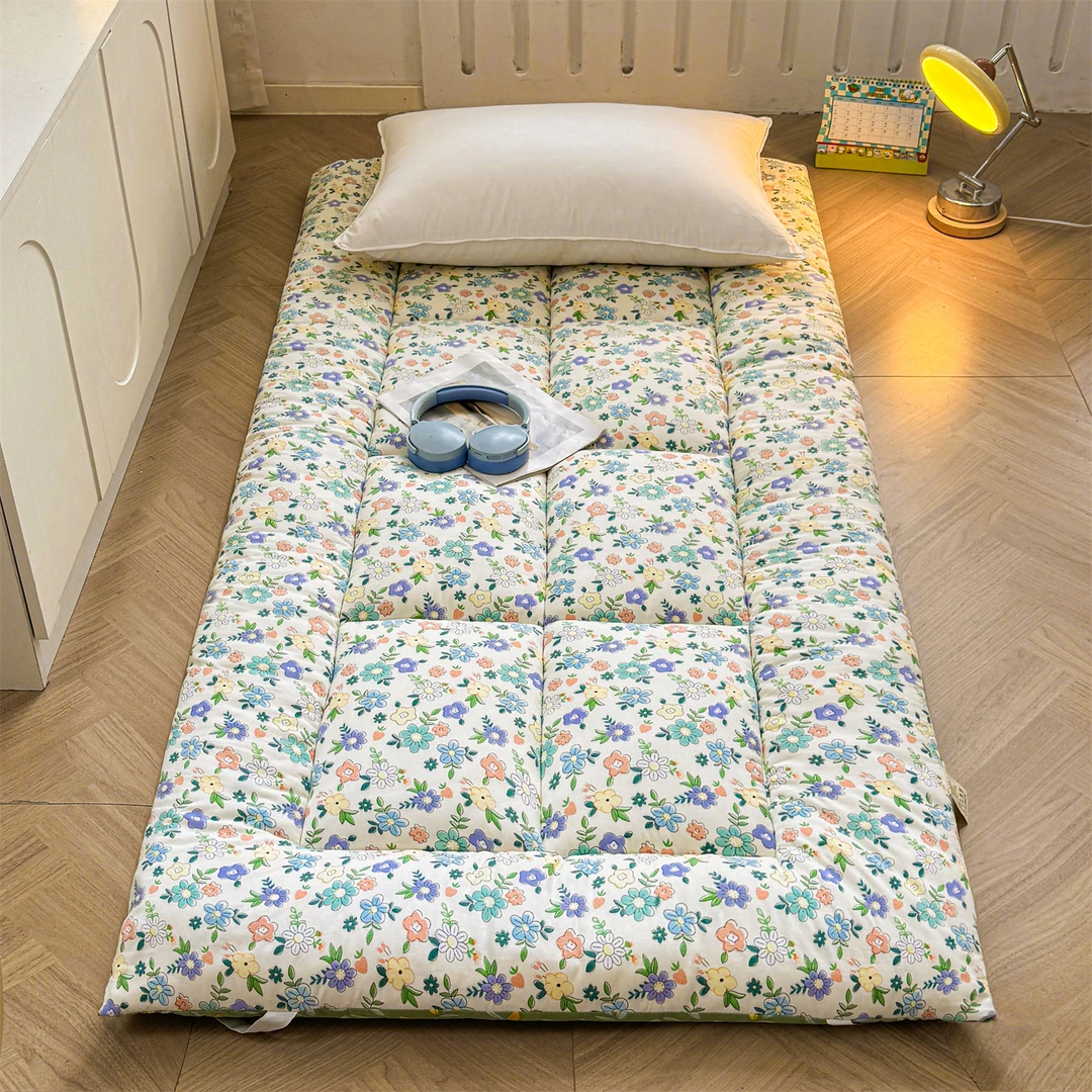 2025款A类新疆棉花四季款秋冬两用床垫子褥子学生宿单人印花床褥