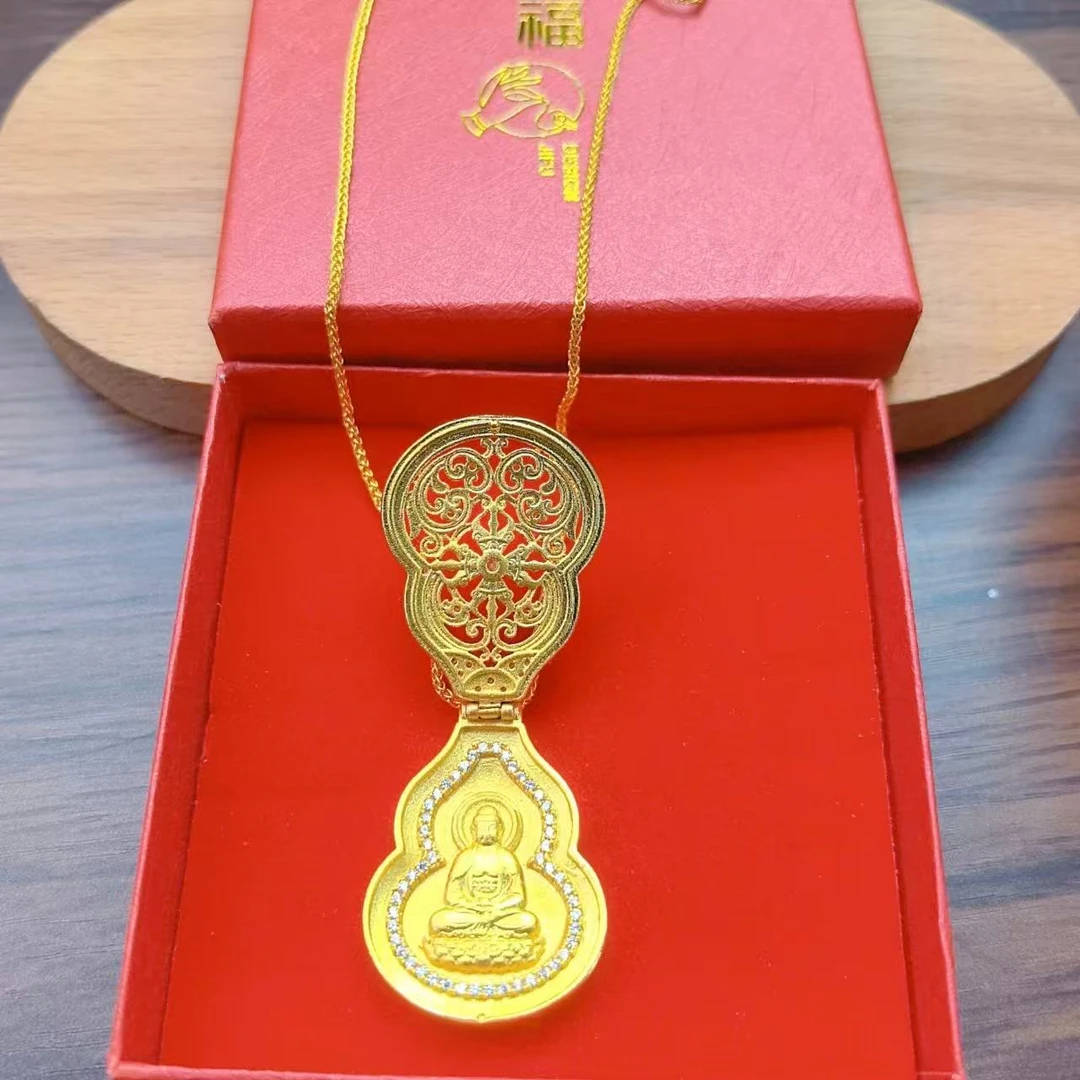 韦雪同款高保色葫芦吊坠项链801