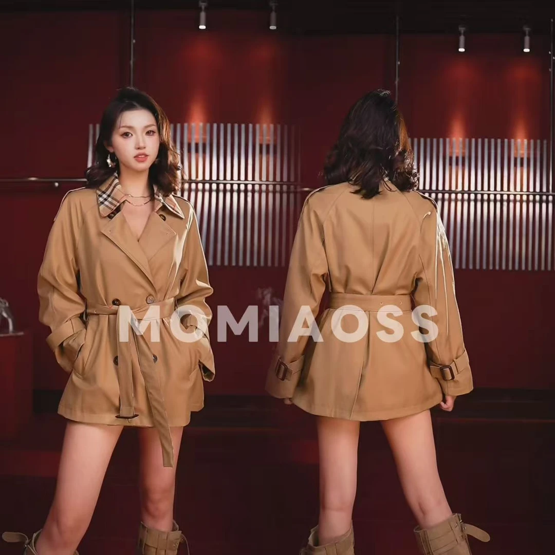 【85】格子领风衣时尚经典流行百搭潮流风衣【36109】