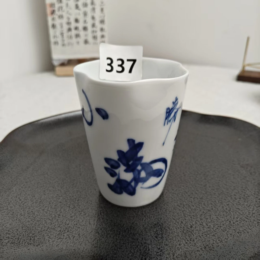 景德镇手绘釉中彩（食品级）花口杯337茶杯茶具陶瓷