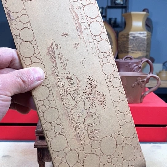 紫砂茶杯紫砂书卷山水壶承