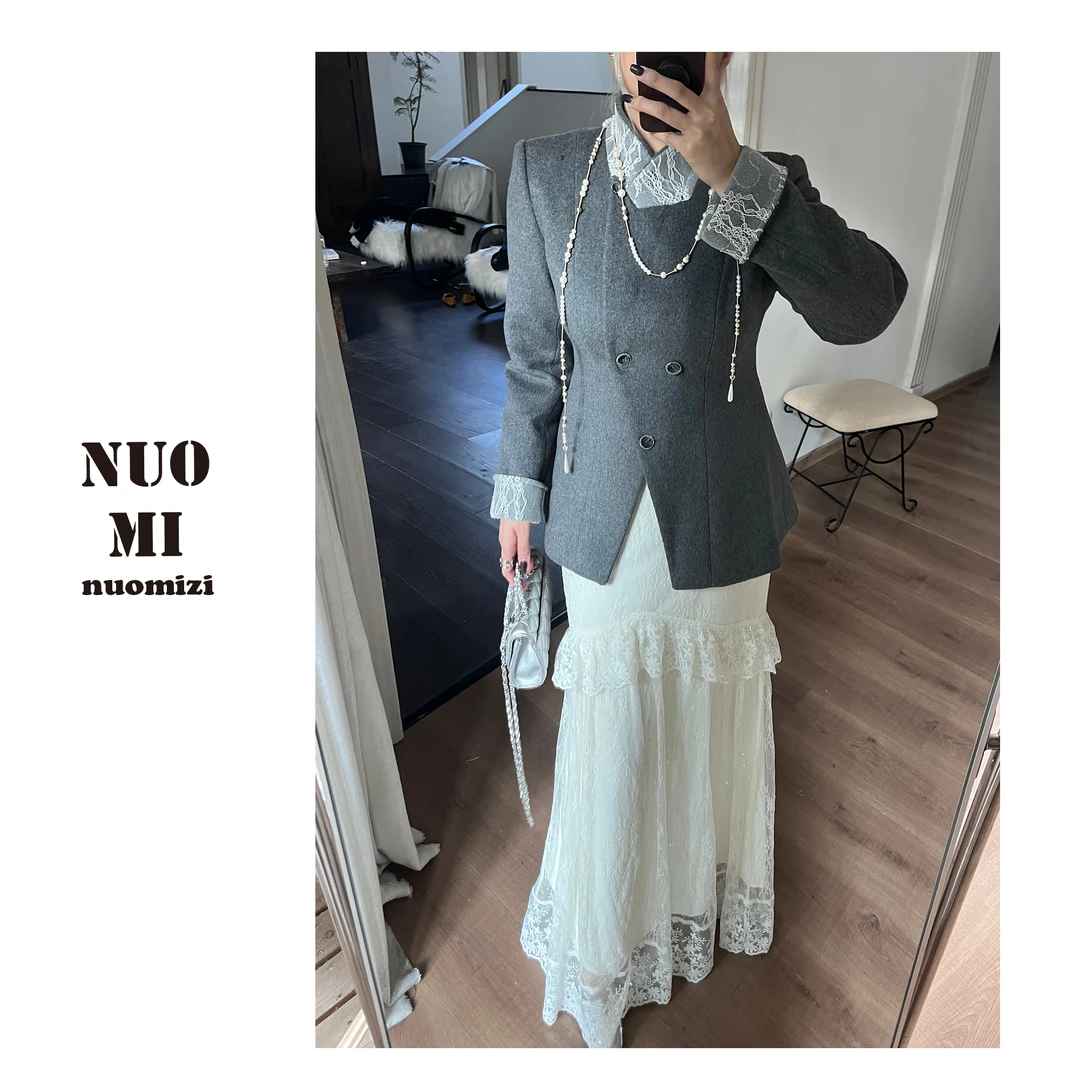 ZOZ糯米子[南山南]高级感简约高领毛呢外套女法式收腰短款上衣潮