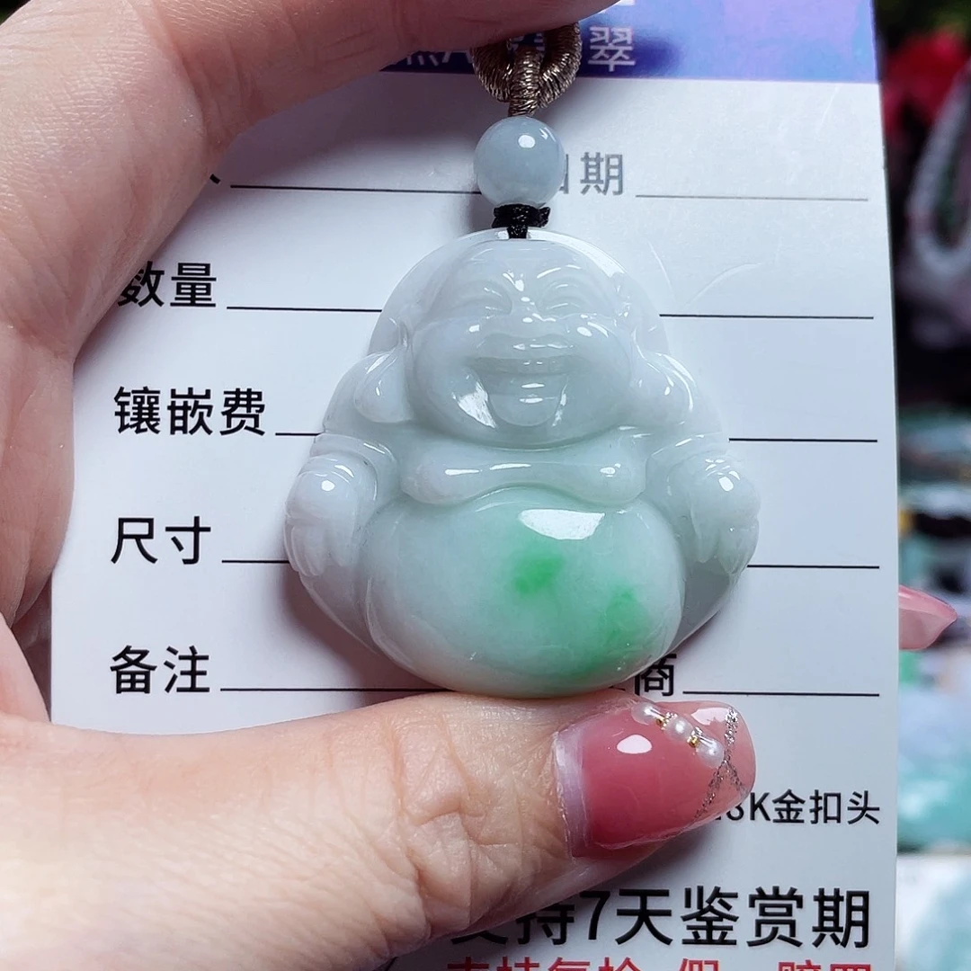 翡翠未镶嵌颈饰佛公06