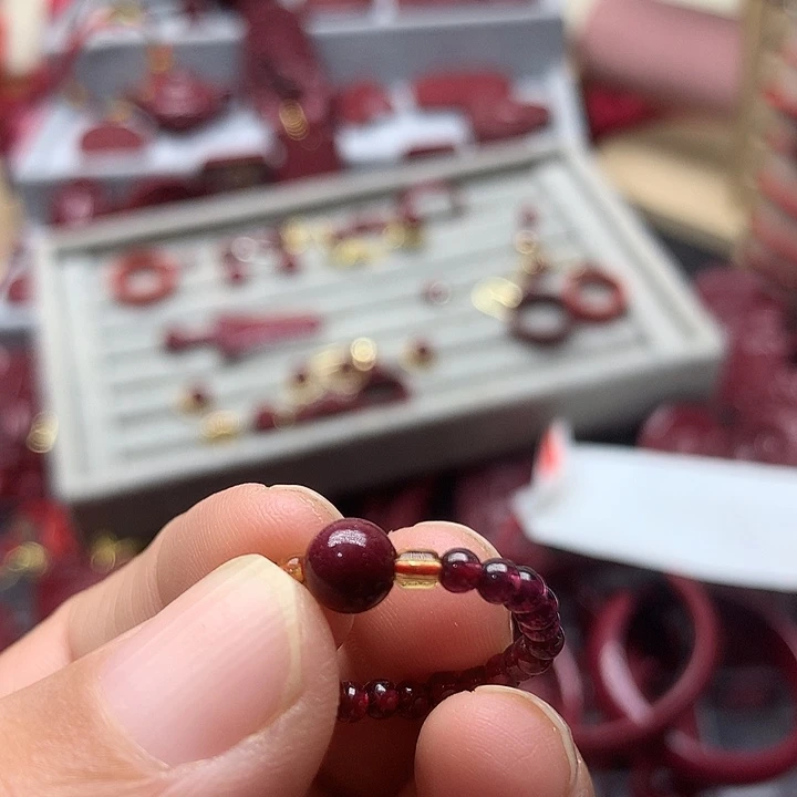 纯铜大理石朱砂戒指