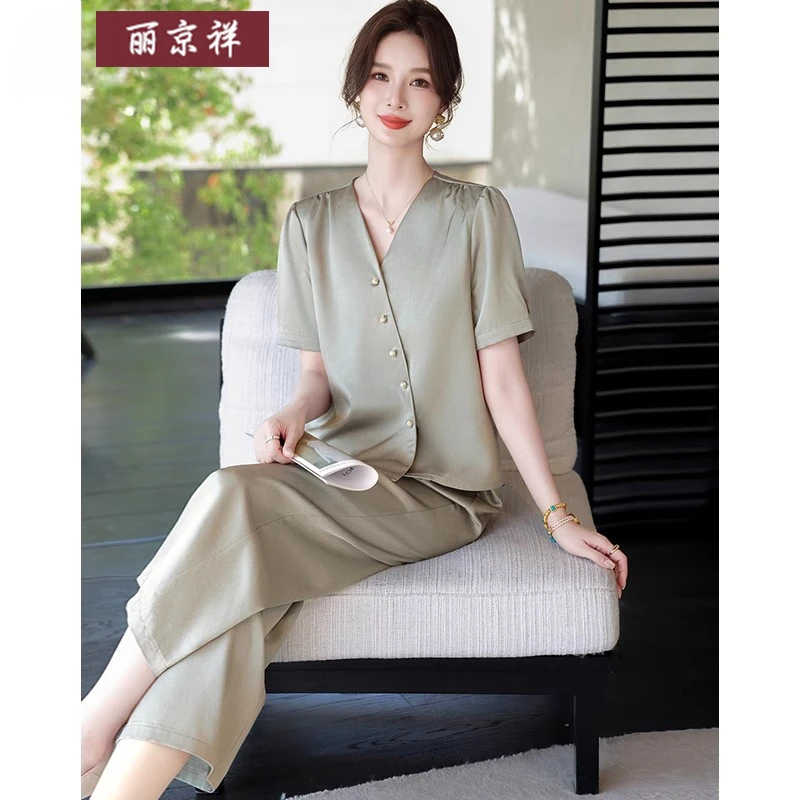 母亲节衣服妈妈夏装时尚套装2025新款中老年女装贵夫人气质两件套