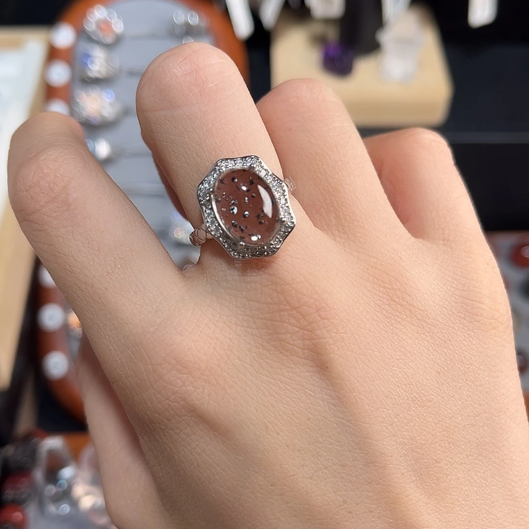 小***乐水晶戒指银S925镶嵌