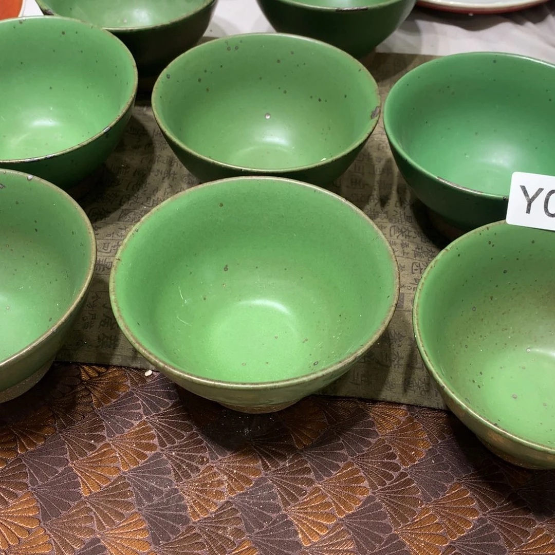 陶景德镇粗陶复古盘碗微瑕8只