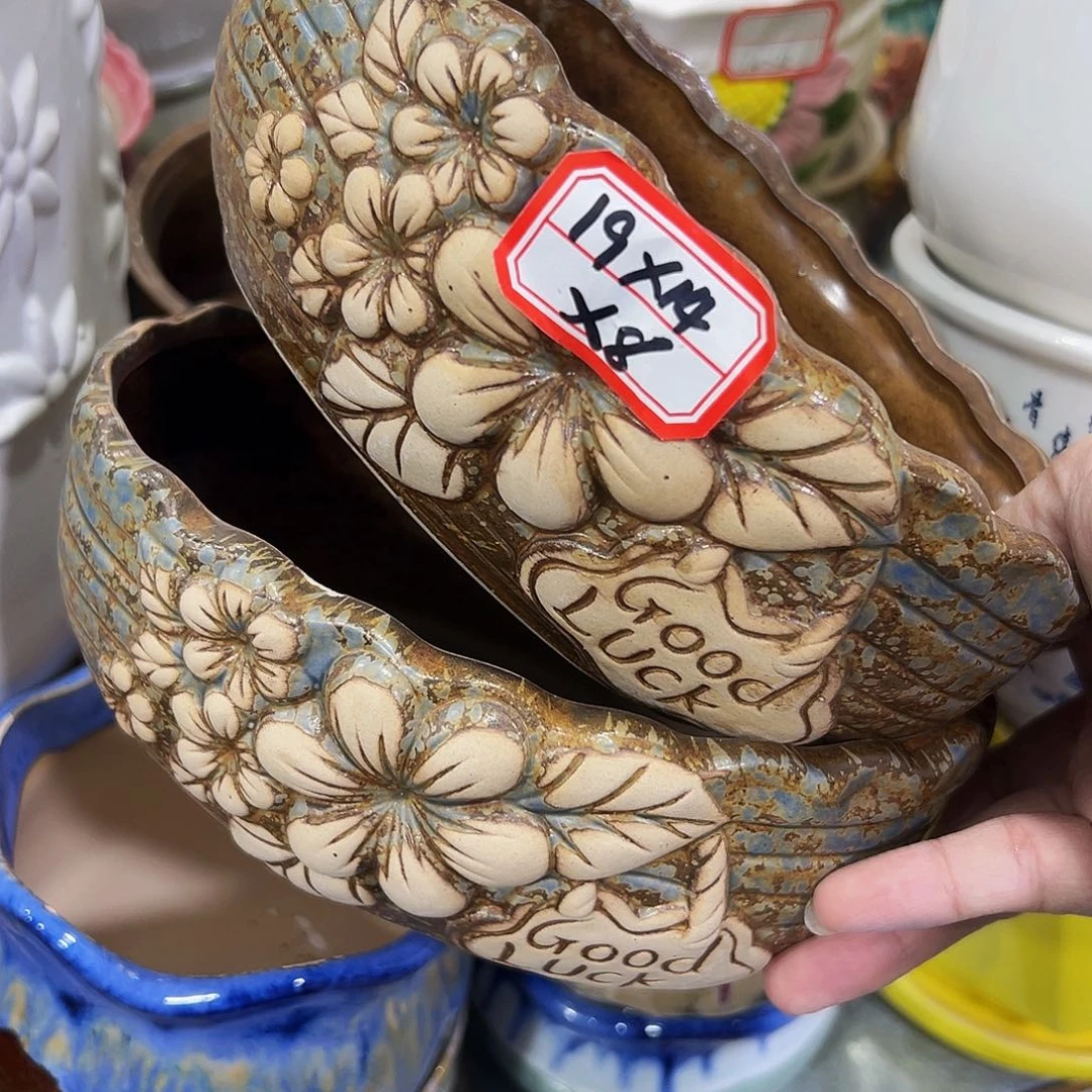 外贸尾单陶瓷花盆凑10米包邮