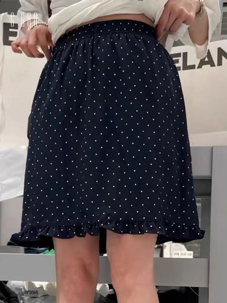 诗歌兰波点短裙2025夏季新款复古半身短裙