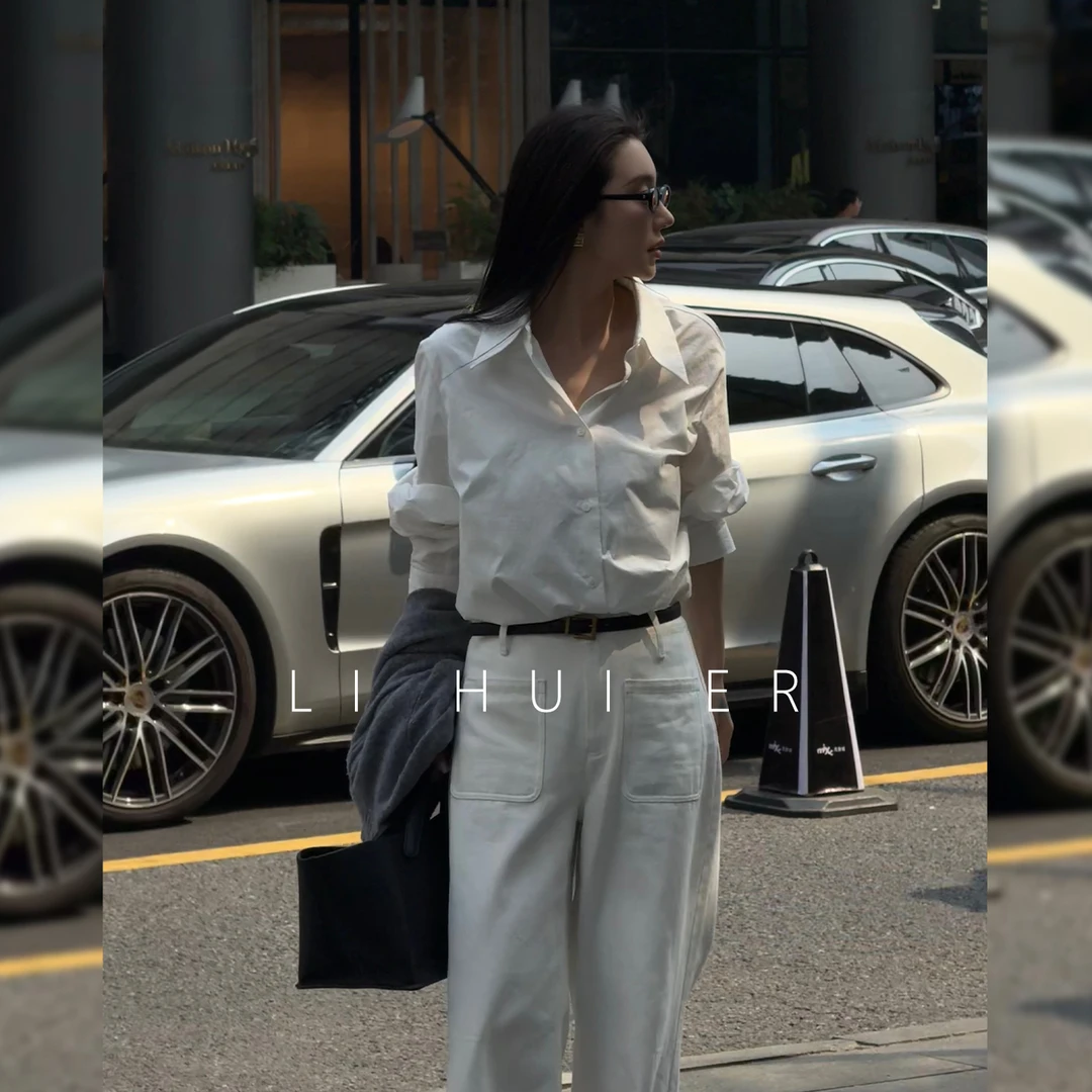 LiHuiEr李慧儿【理想主义】2025秋季新款百搭气质白色衬衫LL025666