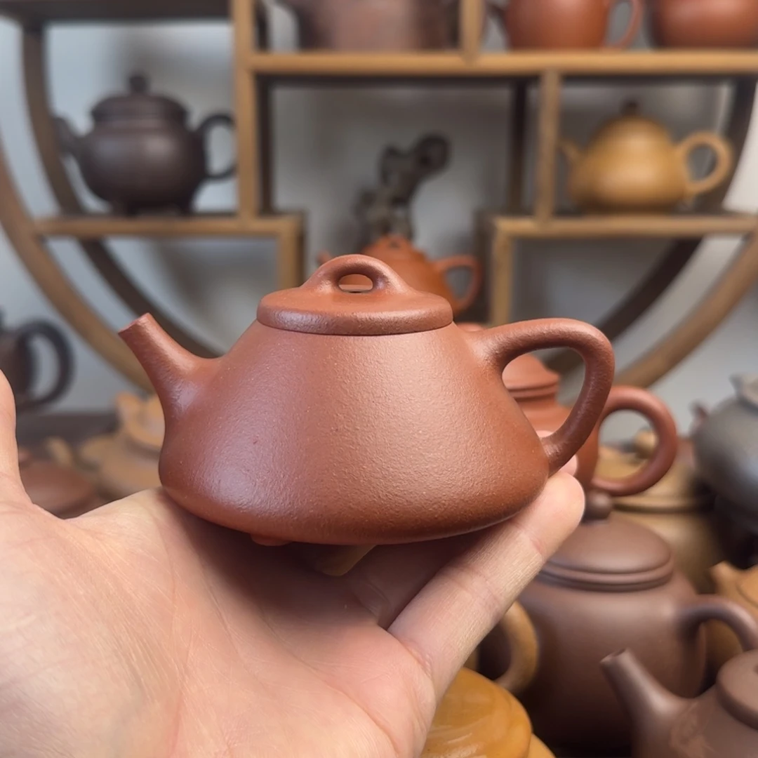 紫砂茶壶子冶石瓢150cc宝山纯红降坡