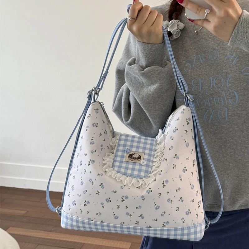 高级感可爱时尚蕾丝花边单肩斜挎包包女2025年新款洋气简约双肩包