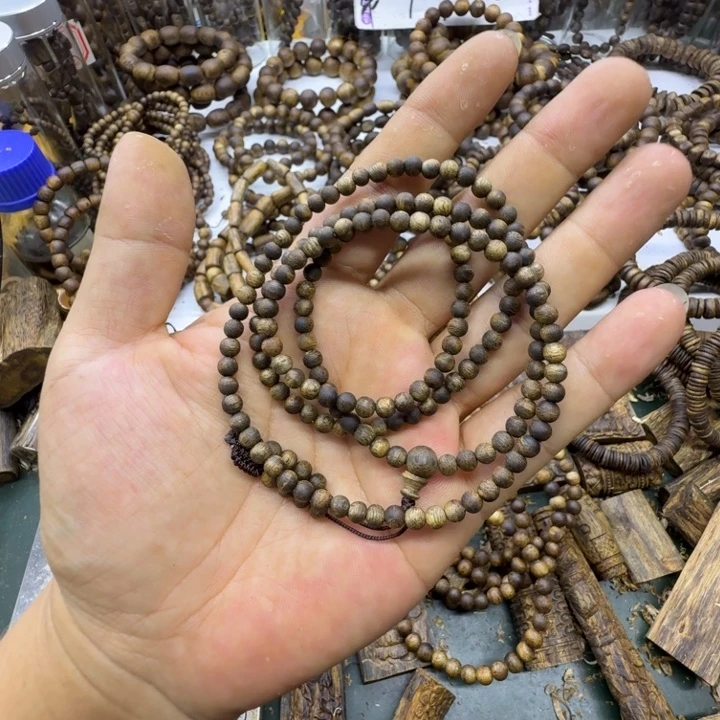 沉香沉香碎屑奇楠沉香金沙叶卡0.4多圈168颗沉水浮7.2克