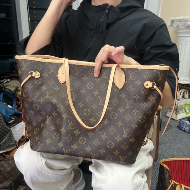 95新 LouisVuitton/路易威登 中号米内老花子母袋
