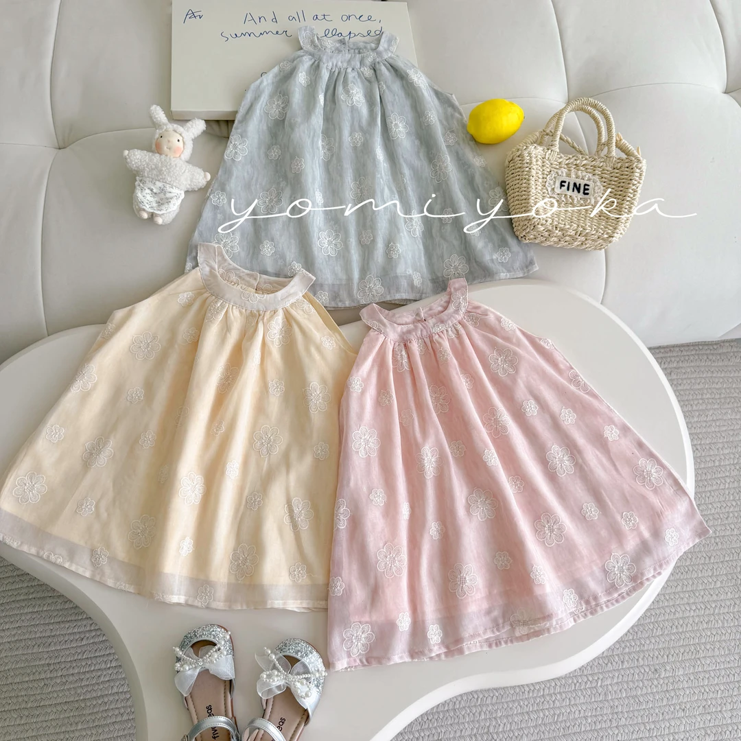 【现货】252-优米优卡-童装2025夏季新款洋气花朵韩版连衣裙-252102