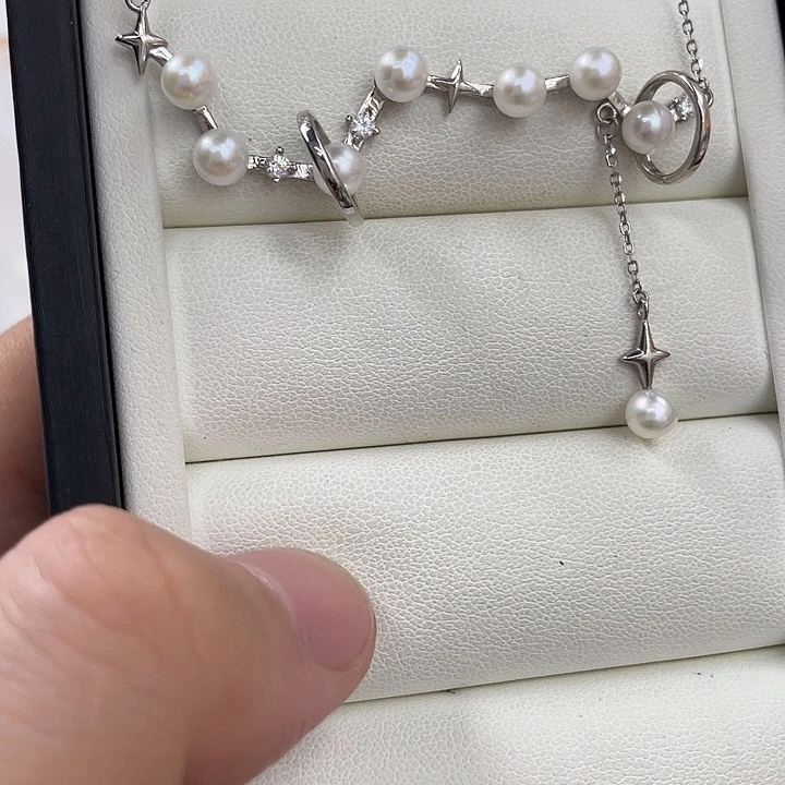 淡水珍珠颈饰银S925镶嵌