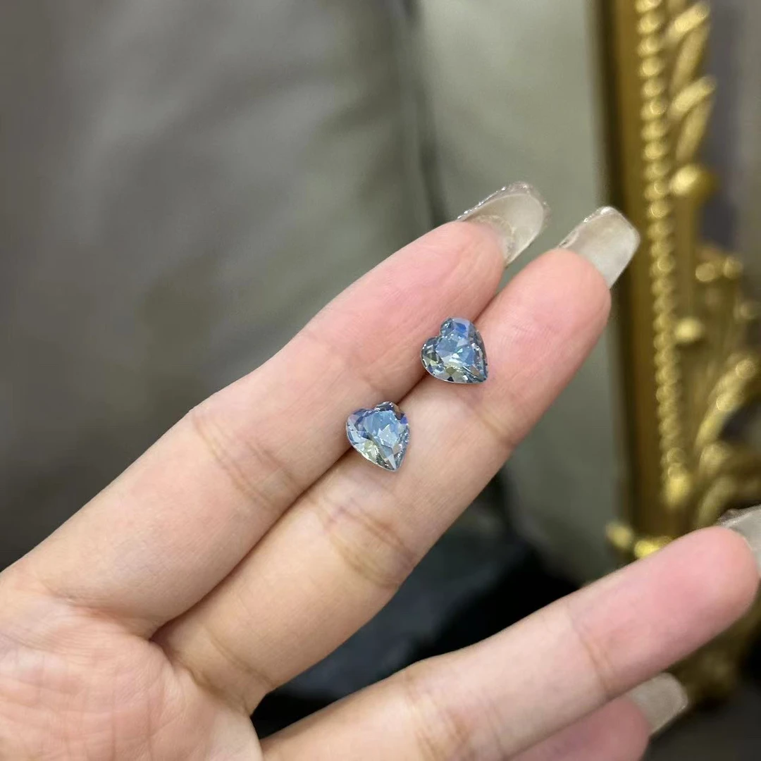 925银耳饰 蓝色爱心耳饰-4188